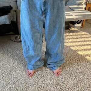 Empyre Elite Baggy Skate Jeans Denim Blue Pants Mens Size 38 Embroidered Logo